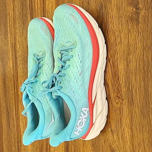 Hoka One One Shoes - Hoka One One Clifton 8 Aquarelle Blue Athletic Running Shoes Women’s 11B